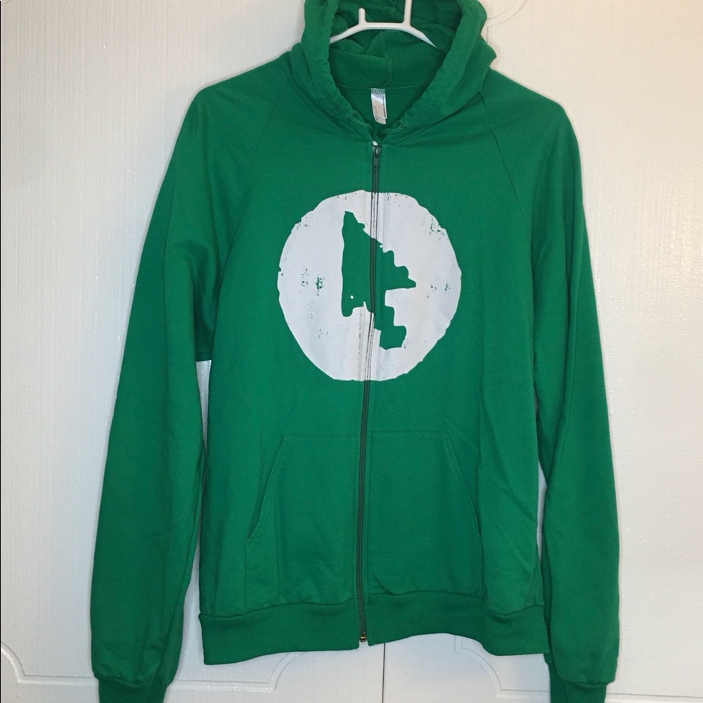 American Apparel green hoodie collab Size XL